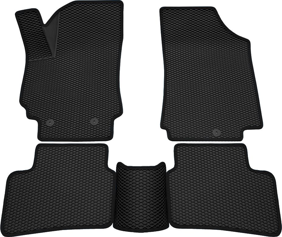 Коврики Rezkon 3D EVA Ромб резиновые для салона Hyundai Creta I 2016-2021 Черный кант. Артикул 9220065101