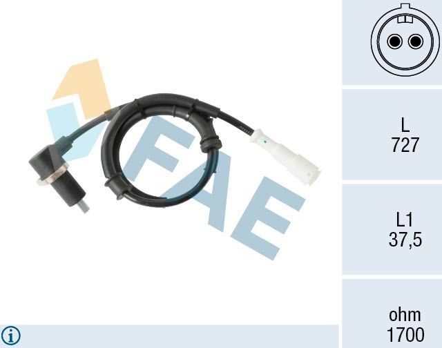 Датчик ABS FAE задний левый для Renault Kangoo I 1997-2009. Артикул 78575