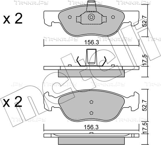 Тормозные колодки Metelli передние для Fiat Punto II 1999-2010. Артикул 22-0082-2