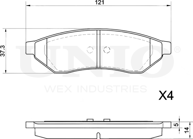 Колодки тормозные дисковые, комплект (Unio). Артикул BRP-20360