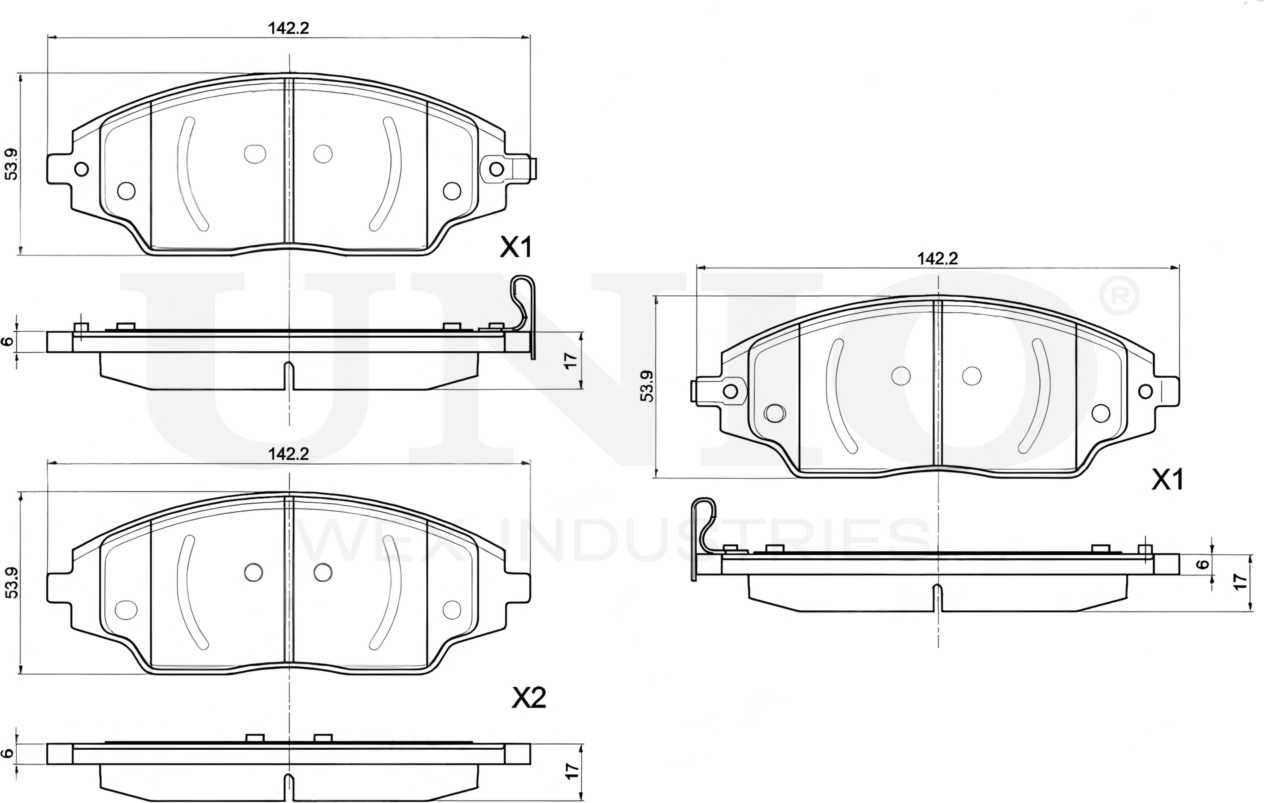 Колодки тормозные дисковые, комплект (Unio). Артикул BRP-20291