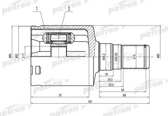 Шрус внутренний (граната) Patron. Артикул PCV1492