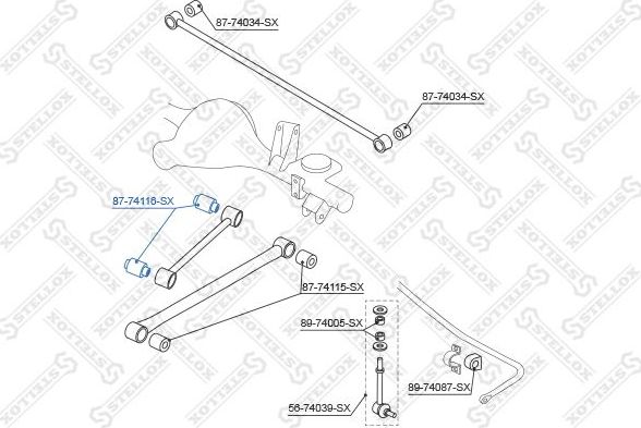 Сайлентблок переднего рычага подвески Stellox задний для Hyundai Terracan I 2001-2006. Артикул 87-74116-SX