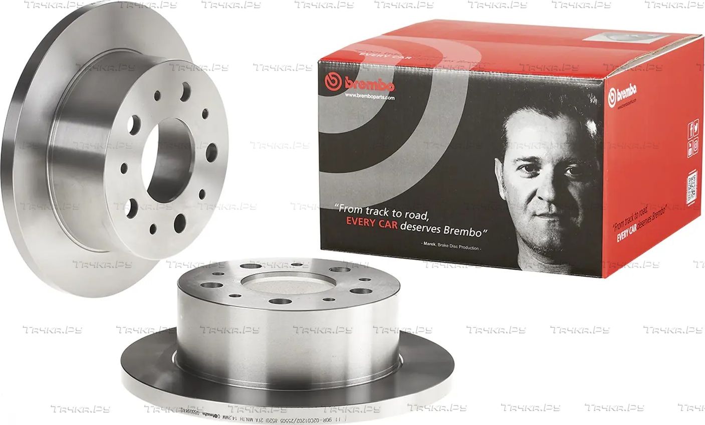 Тормозной диск Brembo задний для Citroen Jumper II 2009-2026. Артикул 08.8094.40