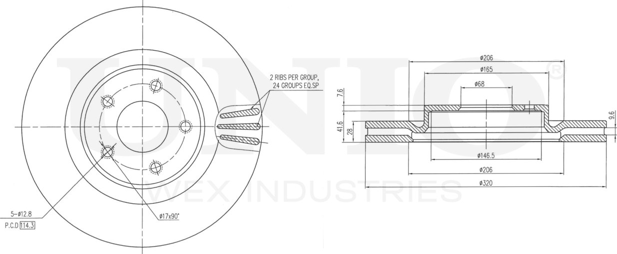 Диск тормозной (Unio). Артикул BRD-20214