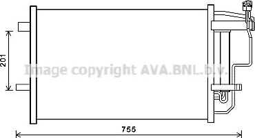 Радиатор кондиционера (конденсатор) AVA (алюминий). Артикул MZ5242D