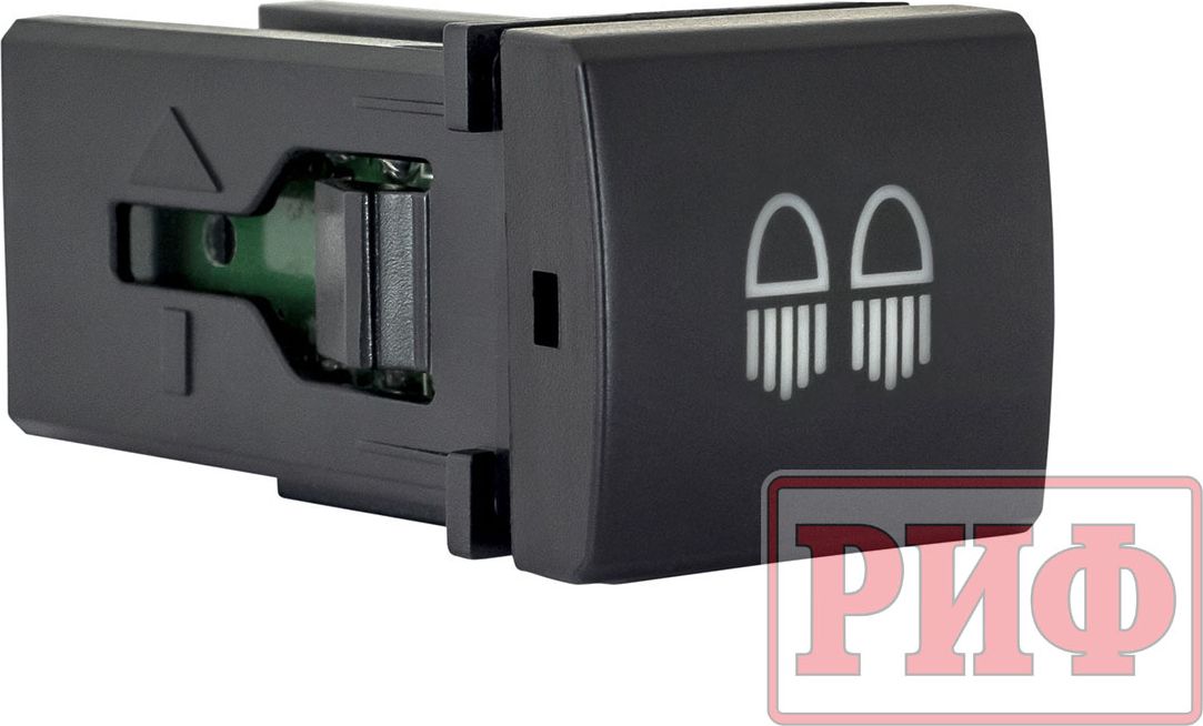 Кнопка РИФ включения/выключения REAR LIGHTS 22x22 с голубой подсветкой для Toyota Land Cruiser Prado 150 2009-2026. Артикул RIF22-1-7112004