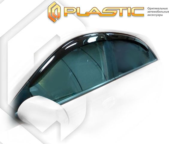Дефлекторы СА Пластик для окон (Classic полупрозрачный) Kia Rio хетчбэк JB 2005-2011. Артикул 2010030311418