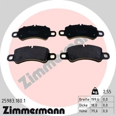 Тормозные колодки Zimmermann. Артикул 25983.180.1