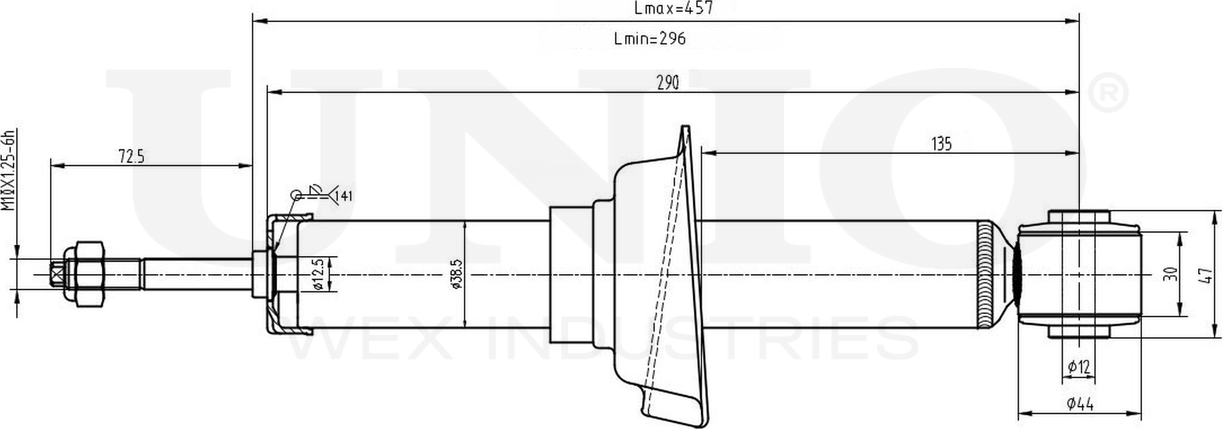 Амортизатор подвески (Unio). Артикул SAB-10397
