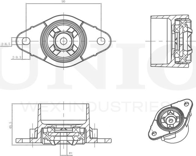 Опора амортизационной стойки (Unio). Артикул RMP-13151