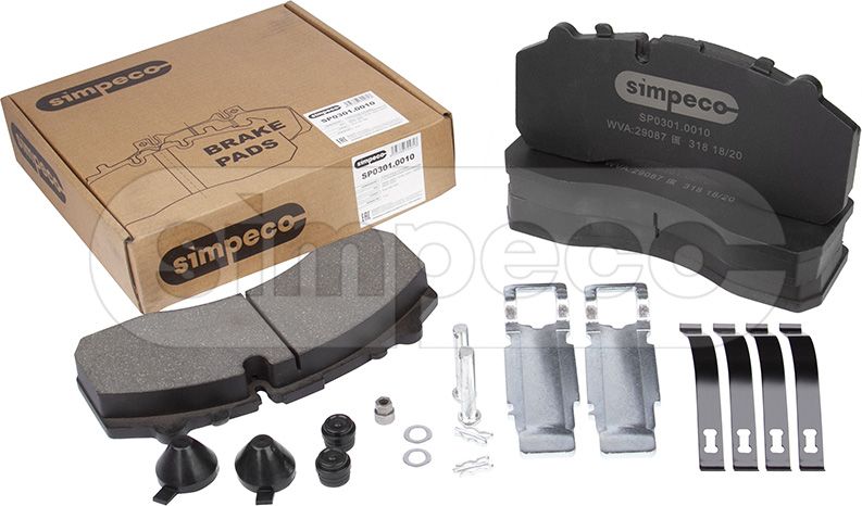 КОЛОДКИ ТОРМ К-Т (С УСТ.КОМП.) WVA 29059, 29087, 29196, 29201, 29202, 29278, 293 (Simpeco). Артикул SP03010010