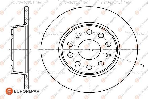 Тормозной диск Eurorepar задний для Audi A3 II (8P) 2003-2013. Артикул 1618886780