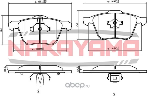 Колодки тормозные (Nakayama). Артикул HP8240NY