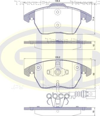 Тормозные колодки G.U.D. передние для Audi S3 II (8P) 2006-2013. Артикул GBP103001