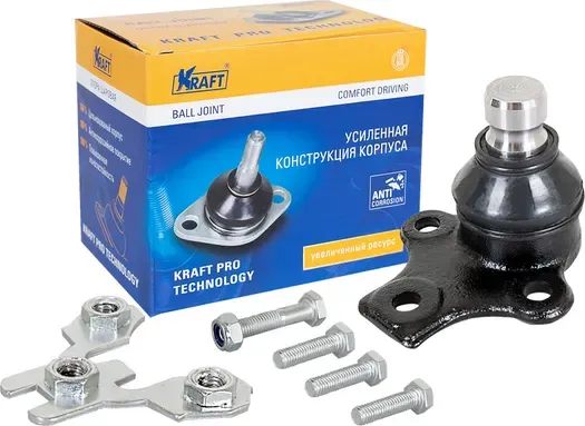 Опора шаровая VW GOLF 2/GOLF 3/JETTA 2/PASSAT/POLO -01 лев/прав.D=19 конус (Kraft). Артикул KT053222