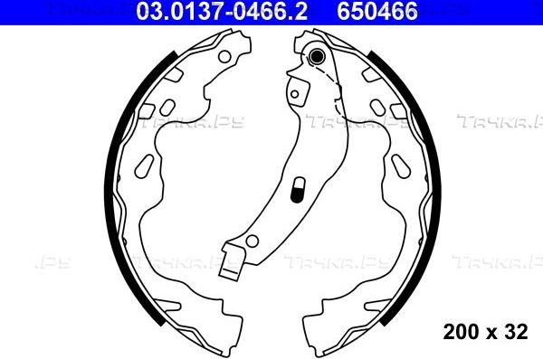 Тормозные колодки ATE задние для Citroen C1 II 2014-2026. Артикул 03.0137-0466.2