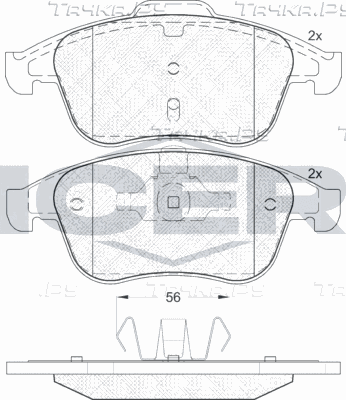 Тормозные колодки Icer передние для Renault Talisman 2015-2026. Артикул 181859