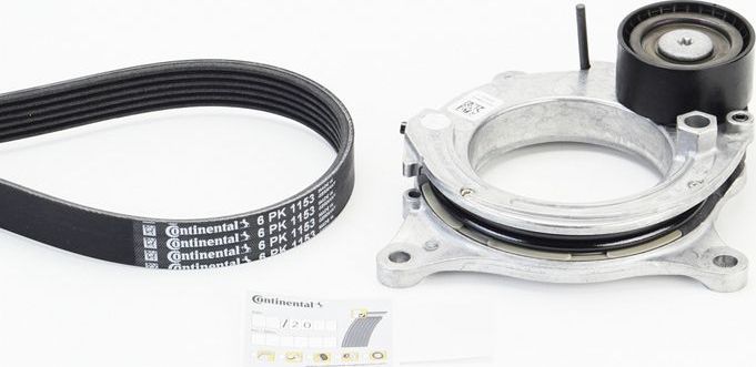 Приводной ремень поликлиновой с роликами (комплект) ContiTech. Артикул 6PK1153K3