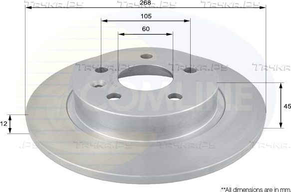 Тормозной диск Comline COATED. Артикул ADC1152