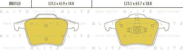 Колодки тормозные VOLVO XC90 02- задн. (Blitz). Артикул BB0310