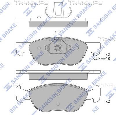 Тормозные колодки Sangsin Hi-Q передние для Fiat Punto II 1999-2012. Артикул SP4185
