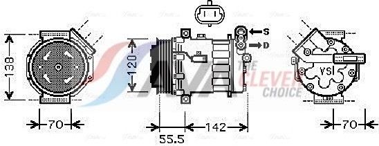Компрессор кондиционера AVA ** CLEVER FIT ** для Fiat Croma II 2005-2011. Артикул OLAK447