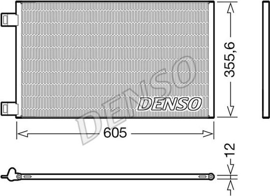 Радиатор кондиционера (конденсатор) Denso для Renault Kangoo II 2008-2026. Артикул DCN23041