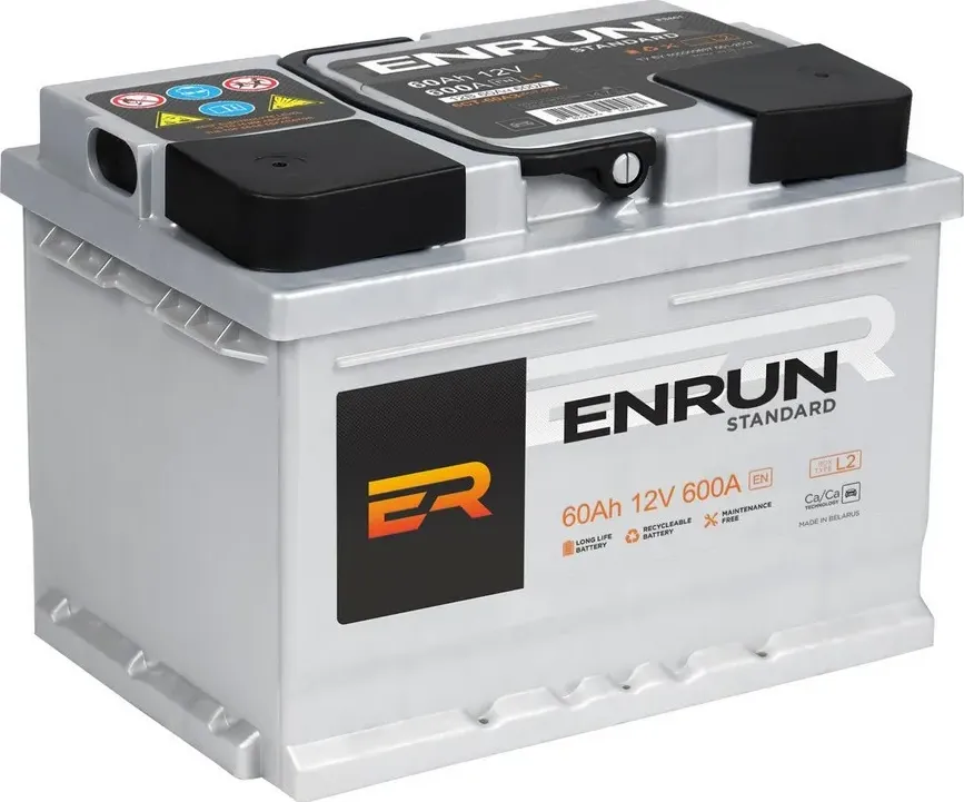 АКБ ENRUN 60 Ah R+ (-/+) 12V 600A EN 242x175х190 Enrun. Артикул ES600