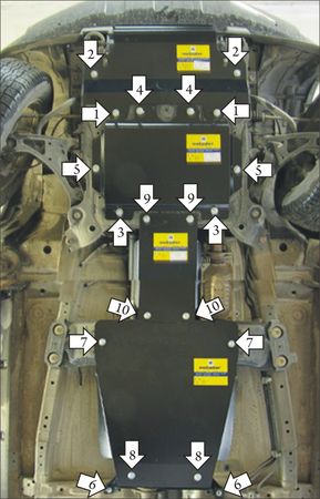 Защита Мотодор для радиатора, картера, КПП, РК Suzuki Escudo III 2005-2014. Артикул 12401