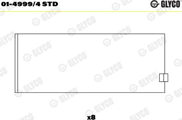 Вкладыши шатунные Glyco для Kia Cerato III 2013-2026. Артикул 01-4999/4 STD