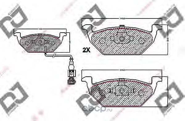 Колодки тормозные дисковые (DJ Parts). Артикул BP1188