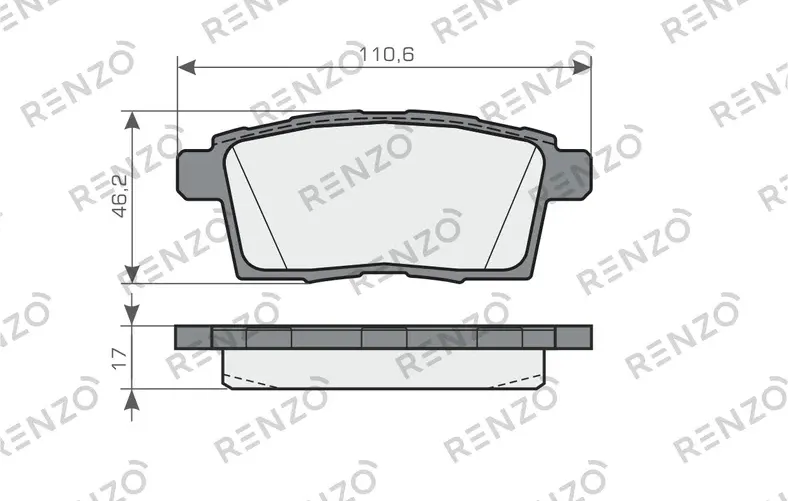 Тормозные колодки дисковые задние MAZDA CX-7 (ER) 07-12MAZDA CX-9 (TB) 06-15 (Renzo). Артикул RNZ358