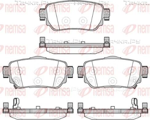Тормозные колодки Remsa задние для Renault Kadjar I 2015-2026. Артикул 1582.02