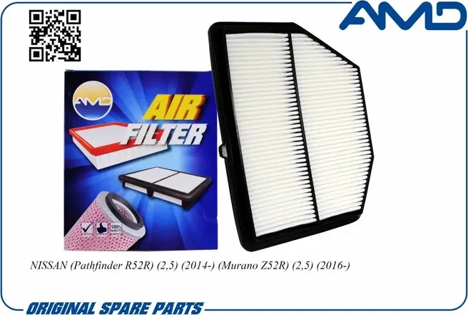 Фильтр воздушный NISSAN Pathfinder R52R 2,5 2014- Murano Z52R 2,5 2016- (AMD). Артикул AMD.FA337