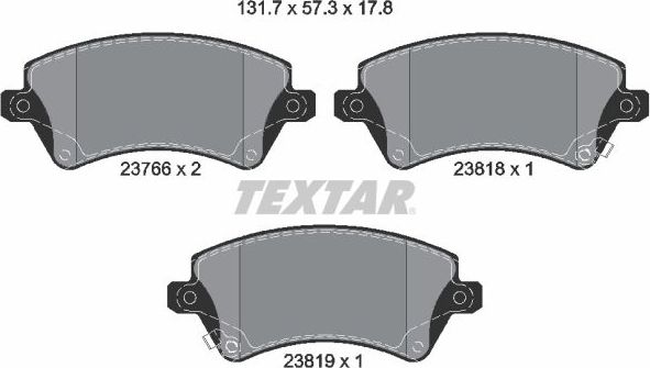 Тормозные колодки Textar Q+. Артикул 2376601