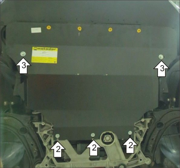 Защита Мотодор для картера и КПП Volkswagen Passat B8 2015-2026. Артикул 02736