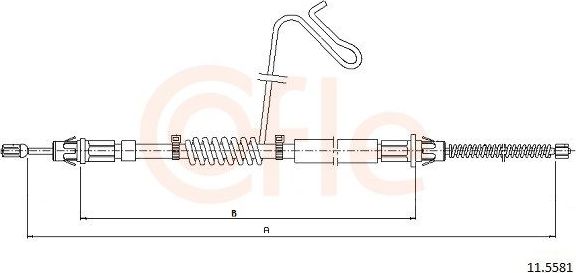 Трос ручника (тросик ручного тормоза) Cofle. Артикул 11.5581