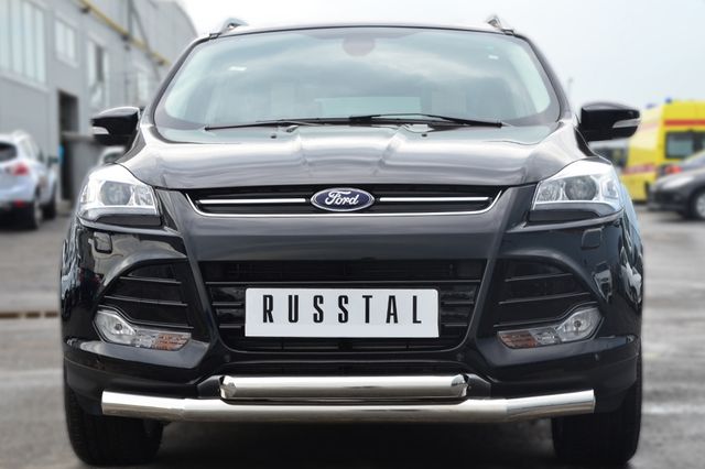 Защита RusStal переднего бампера d76 (секции) d63 (дуга) для Ford Kuga II 2013-2016. Артикул FGZ-001379