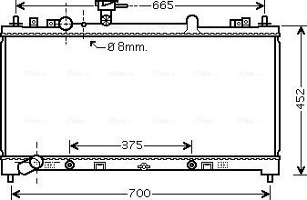 Радиатор охлаждения двигателя AVA. Артикул MZ2220