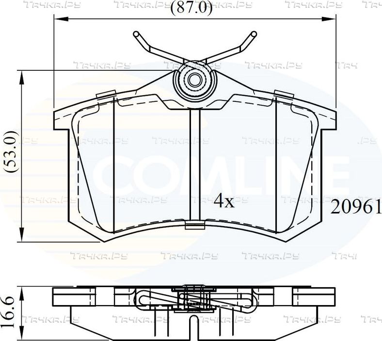 Тормозные колодки Comline Comline задние для Peugeot Partner I 1996-2015. Артикул CBP0797