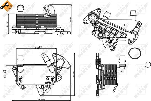 Радиатор масляный (маслоохладитель) для АКПП NRF EASY FIT для Skoda Superb II 2008-2015. Артикул 31264