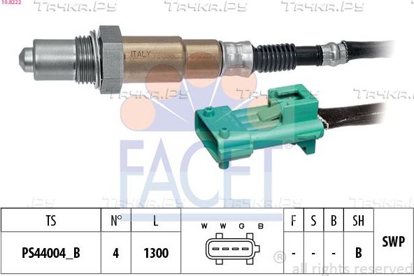 Лямбда-зонд (кислородный датчик) Facet Made in Italy - OE Equivalent для Citroen C4 II 2006-2011. Артикул 10.8222