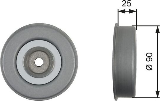 Натяжной ролик (натяжитель) приводного поликлинового ремня Gates DriveAlign® для Mitsubishi Pajero II 1991-2000. Артикул T39245