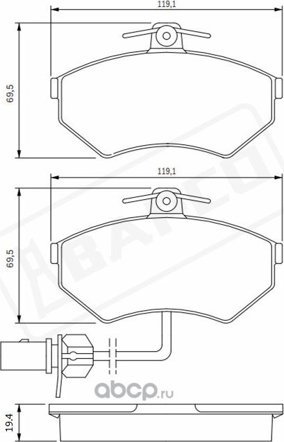 Колодки тормозные дисковые пер. VAG A4 (8D2,B5,8D5,B5,8E5,B6), BORA Va (Bapco) Bapco. Артикул BP0190