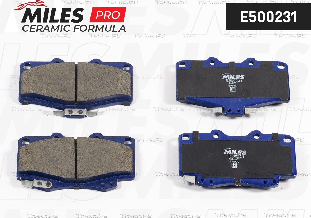 Тормозные колодки Miles (Керамика) передние для Toyota 4Runner III 1995-2002. Артикул E500231