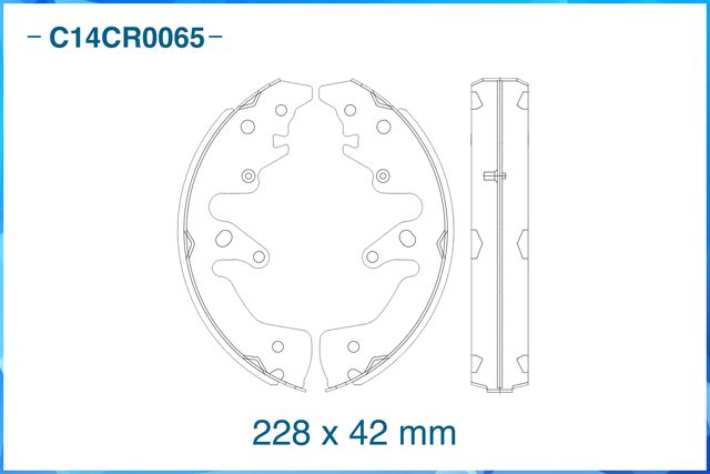 Колодки тормозные задние барабанные (Cworks). Артикул C14CR0065