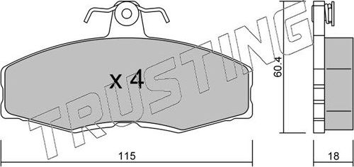 Тормозные колодки Trusting передние для Ford Sierra I 1982-1986. Артикул 041.0