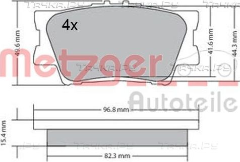 Тормозные колодки Metzger GREENPARTS задние для Lexus ES V 2006-2012. Артикул 1170313