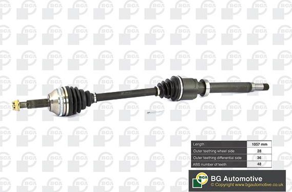 Полуось (привод в сборе, приводной вал) BGA. Артикул DS2351RA